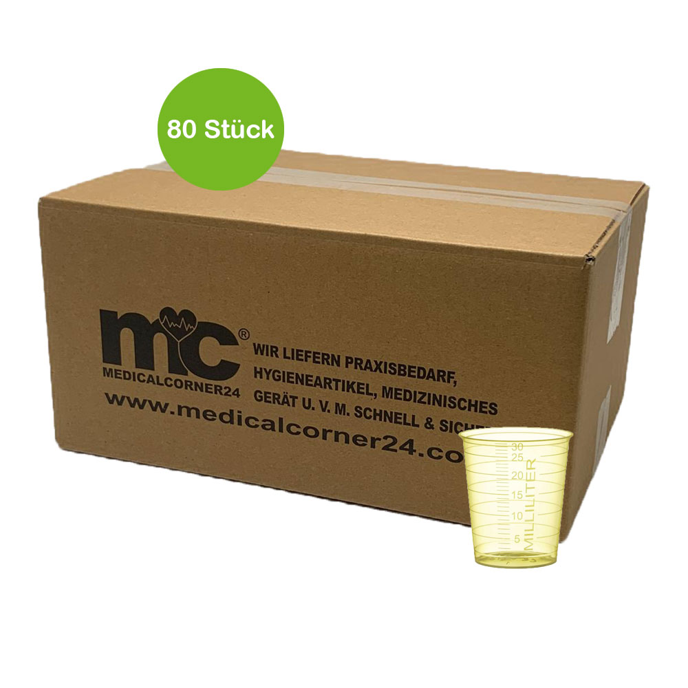 Med Comfort disposable medicine cups, 30ml, 80pcs, yellow
