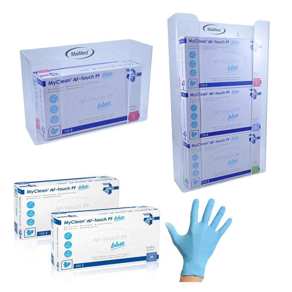 MaiMed Set, 10x 100pcs nitrile gloves, 1/3-dispenser