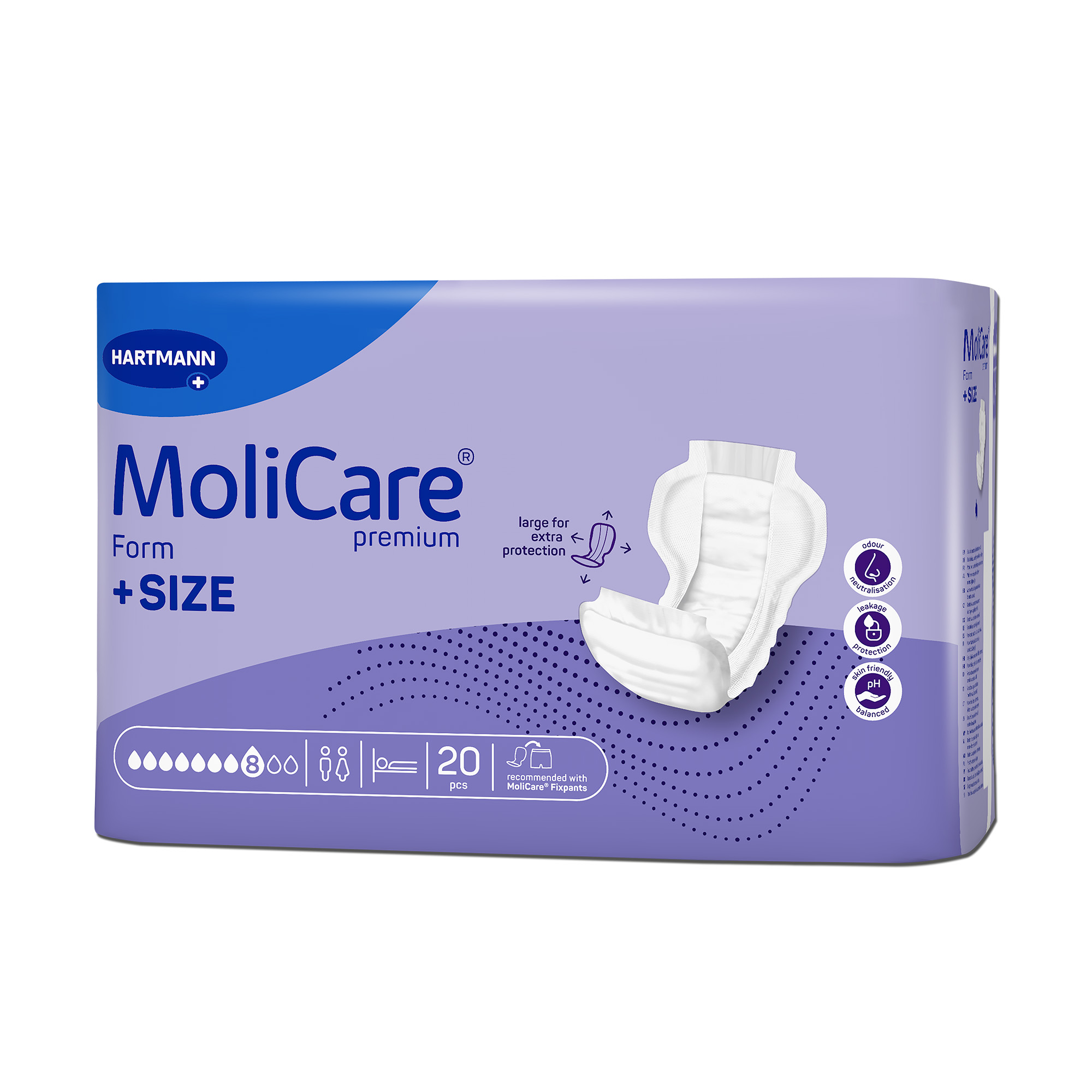 Hartmann MoliCare® Premium Form, +SIZE, 8 drops, violet