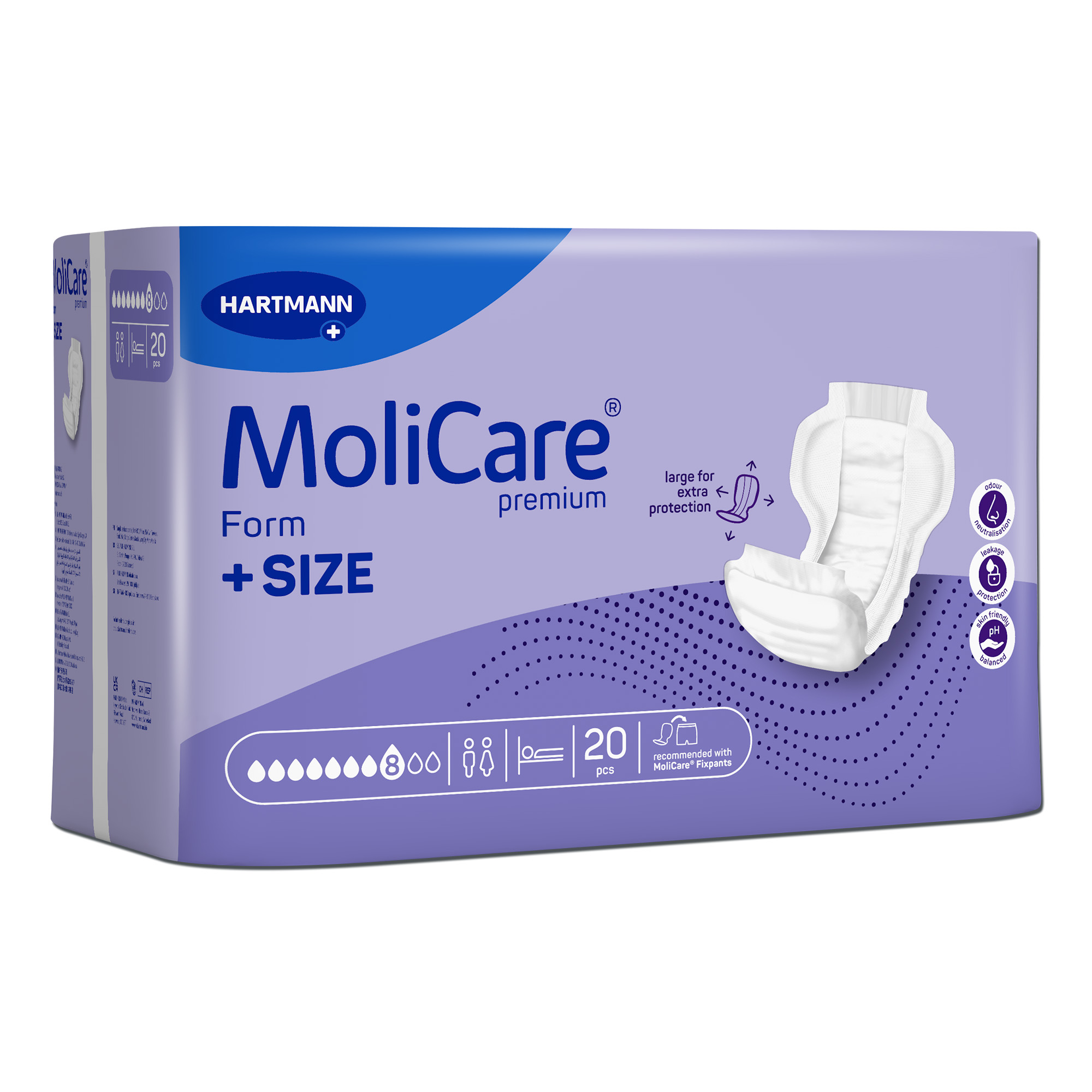 Hartmann MoliCare® Premium Form, +SIZE, 8 drops, violet