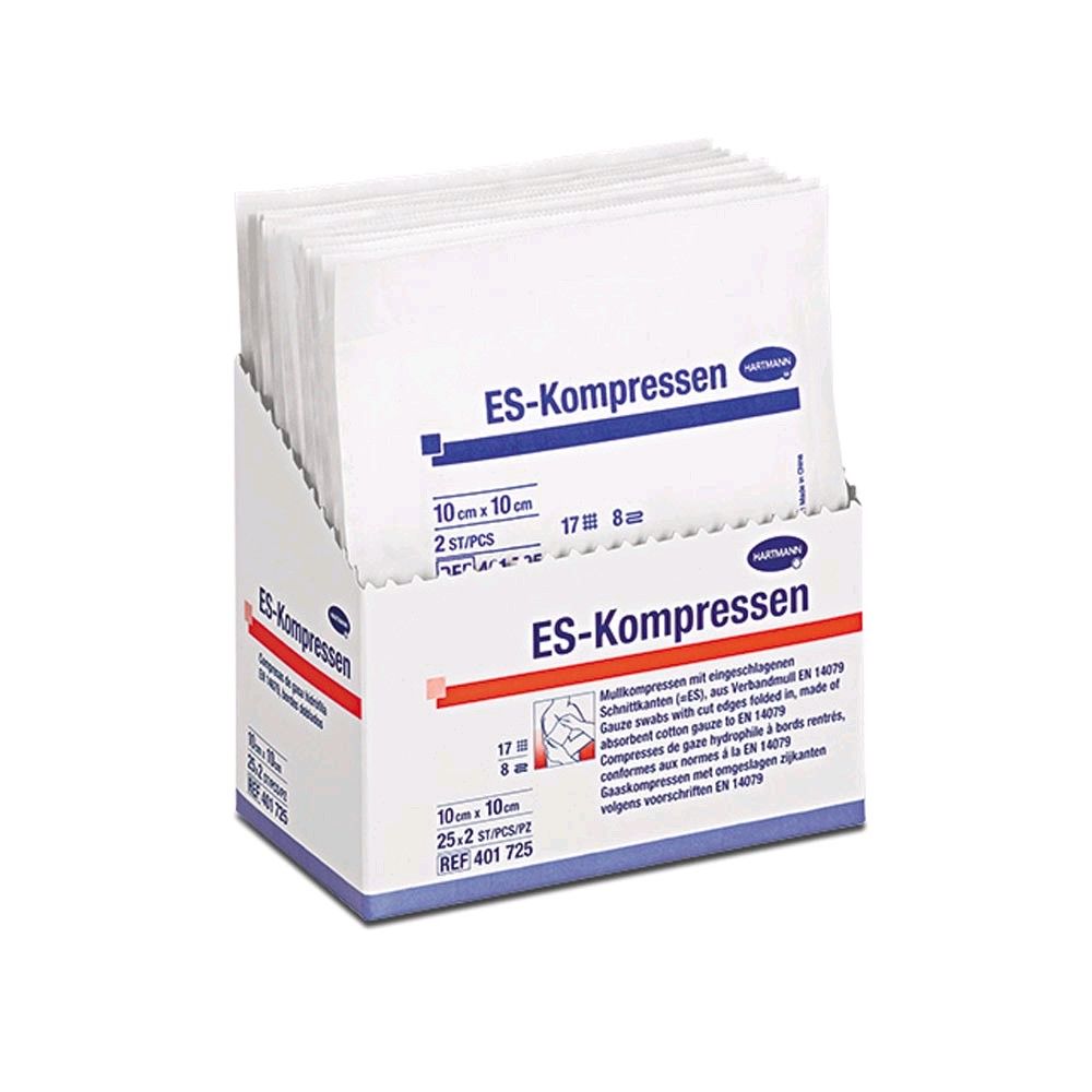 Hartmann ES compresses, gauze swabs, sterile, 8 times, 10 or 50 St.