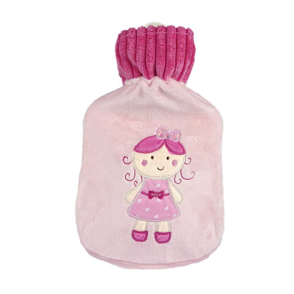 Sänger Kids Hot Water Bottle with Cover Fairy Finja, pink, 0,8 L