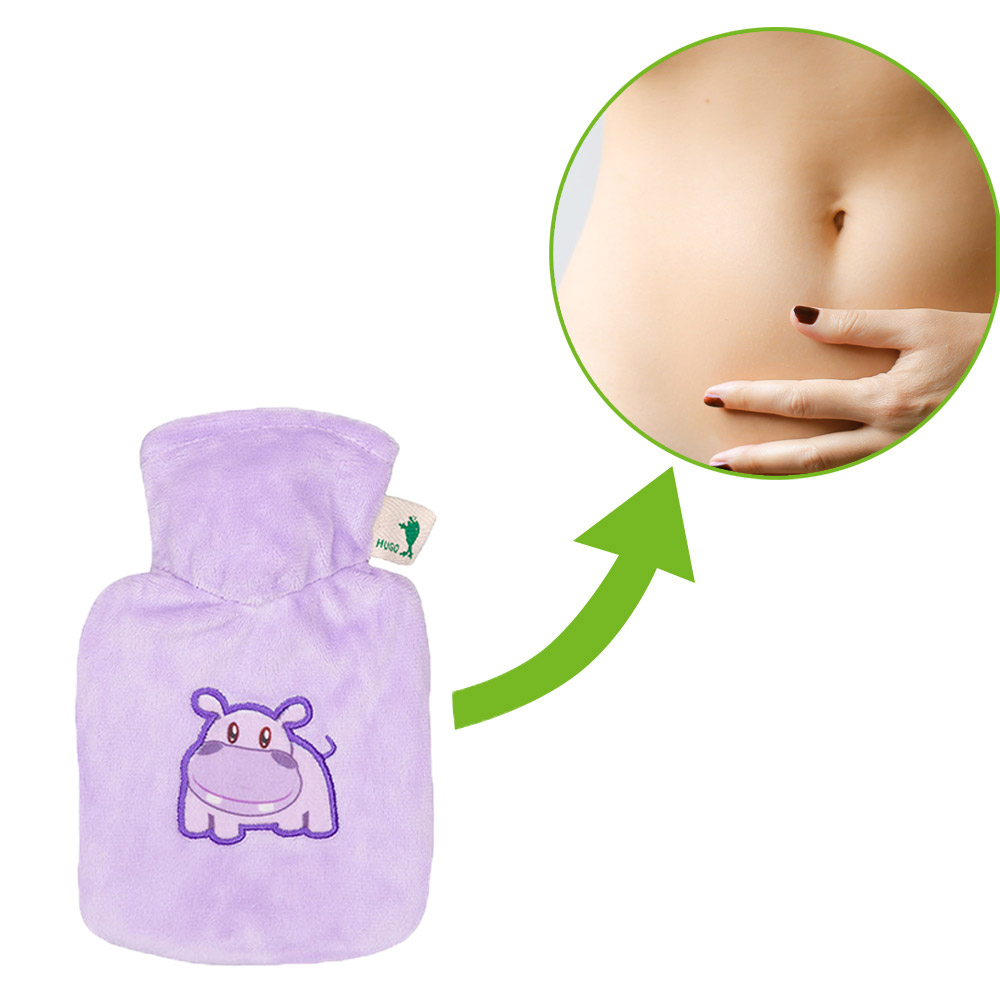 Hugo Frosch Mini Hot Water Bottle 0,2 L, Velour Cover, various Pattern