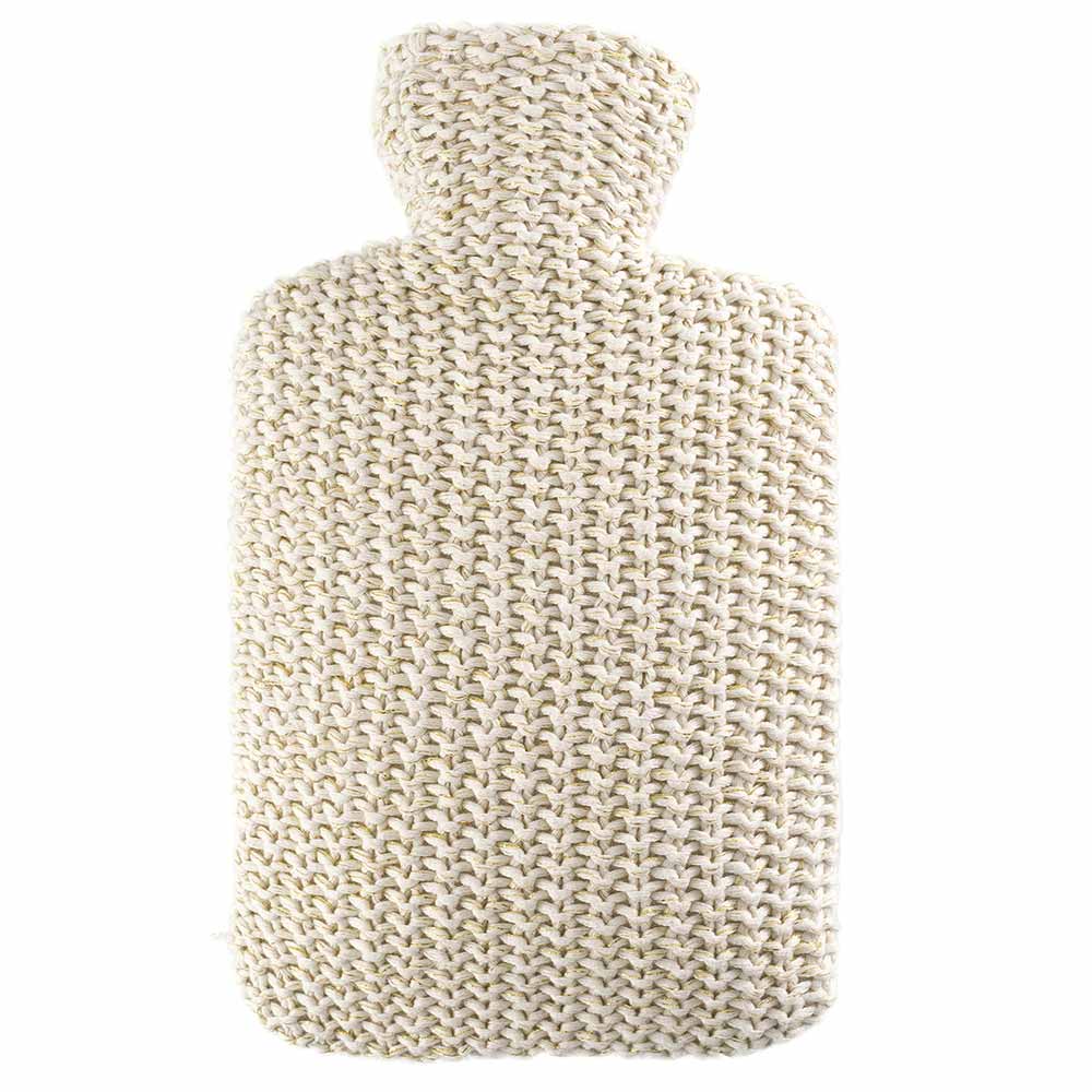 Hugo Frosch Classic Hot Water Bottle 1,8 L, Knitted Cover Lurex, various. Colors