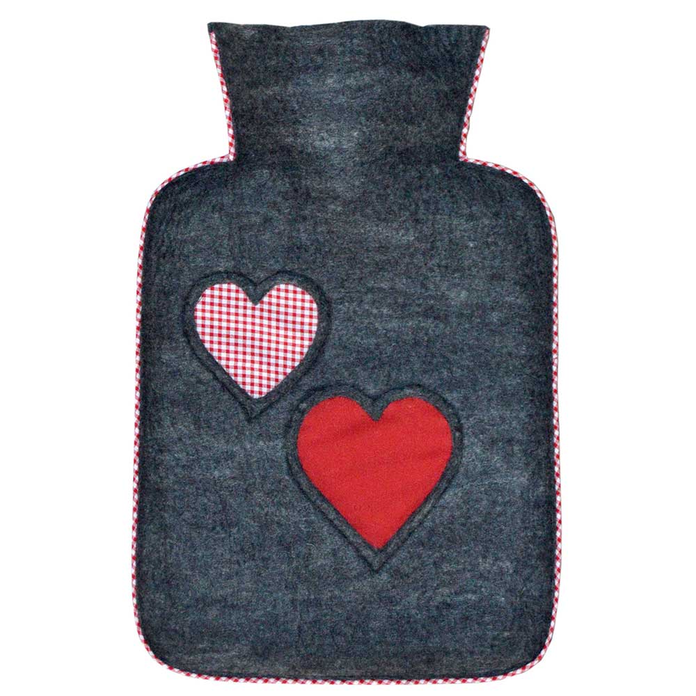 Hugo Frosch Classic Hot Water Bottle 1.8 L, felt cover, various. Pattern