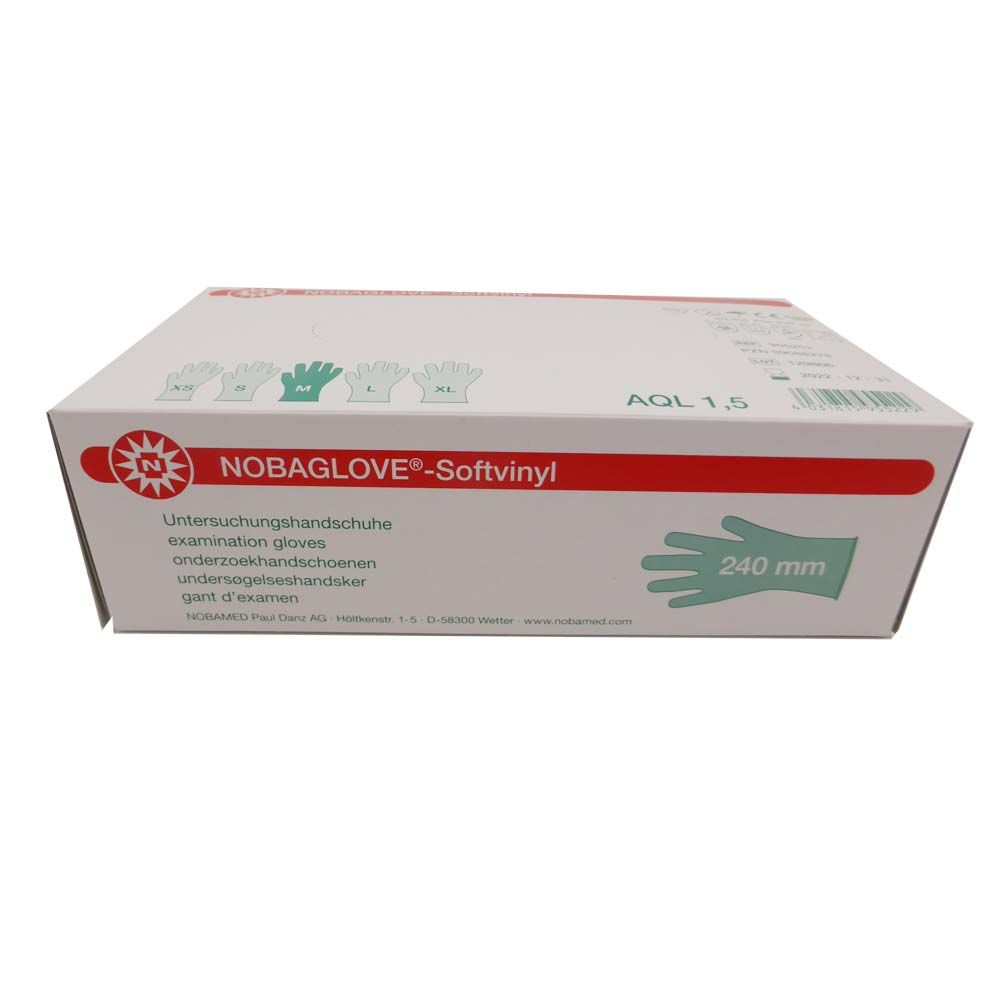Noba NOBAGLOVE® Soft Vinyl Disposable Gloves, XS-XL,100pcs