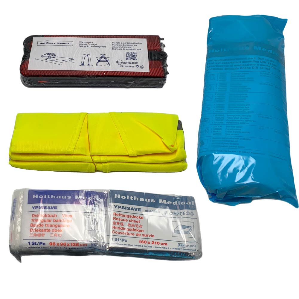 Holthaus Medical Mini car first aid kit, warning triangle / waistcoat