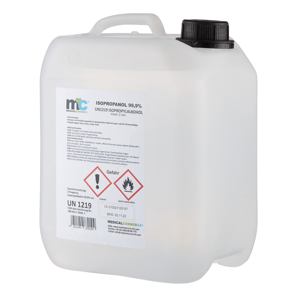 Isopropanol 99,9% isopropyl alcohol 4 x 5 litre canister