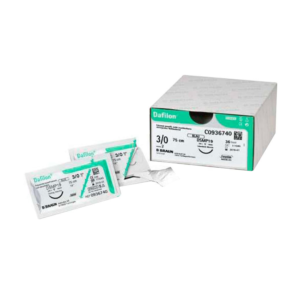 B.Braun Dafilon Suture Material, Blue, 5/0, 75cm, 12PCS, DS16