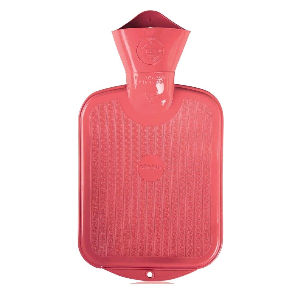 Sänger 0.8 L hot water bottle for kids, smooth, seamless, rose