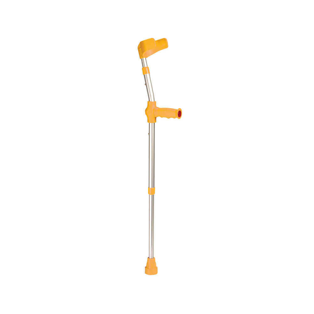 Behrend forearm crutch, height adjustable alu, 135kg, yellow