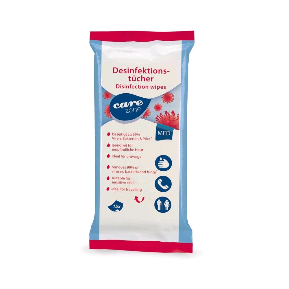 Care Zone disinfectant wipes by Dr. Schumacher, 15 pieces