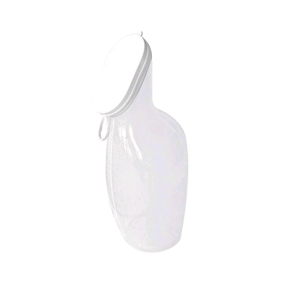 Ratiomed urinal for women, translucent, white lid, 1 liter