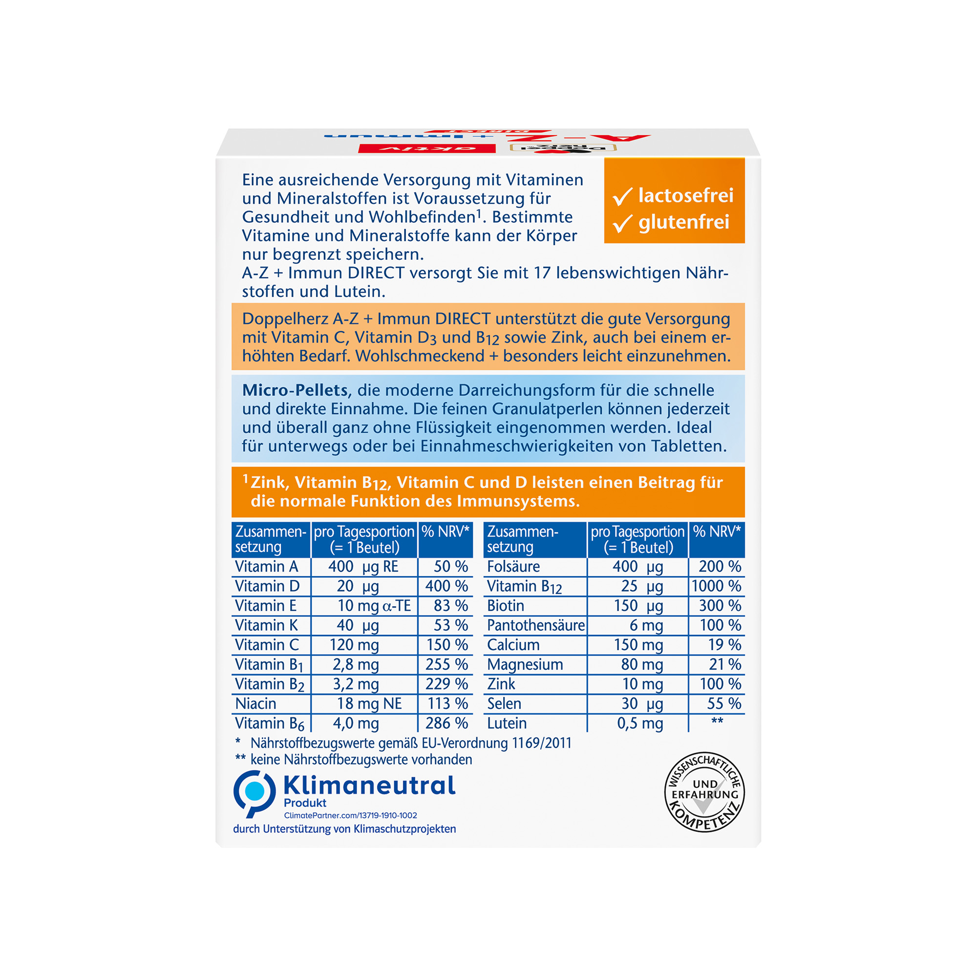 Doppelherz aktiv A-Z + Immune direct, 20 Portions