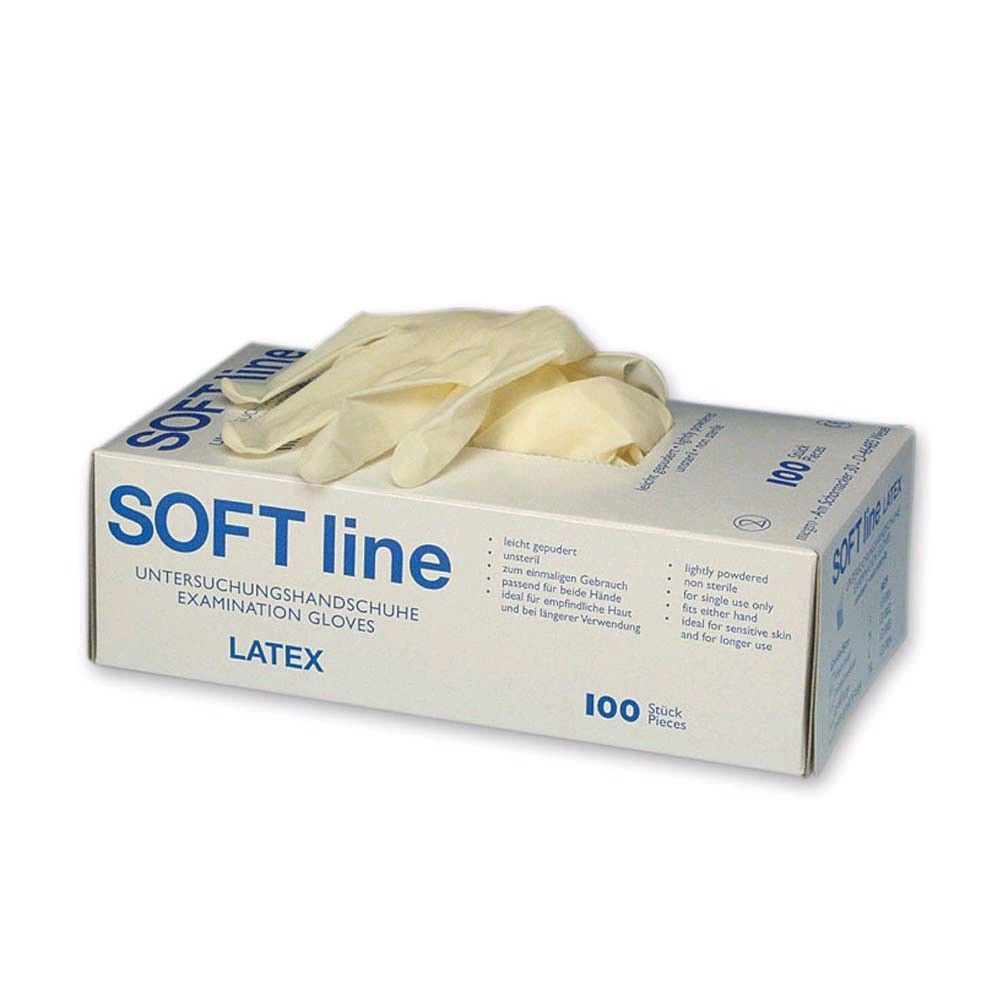 SOFTline Latex Gloves, megro, non-sterile, 100 items