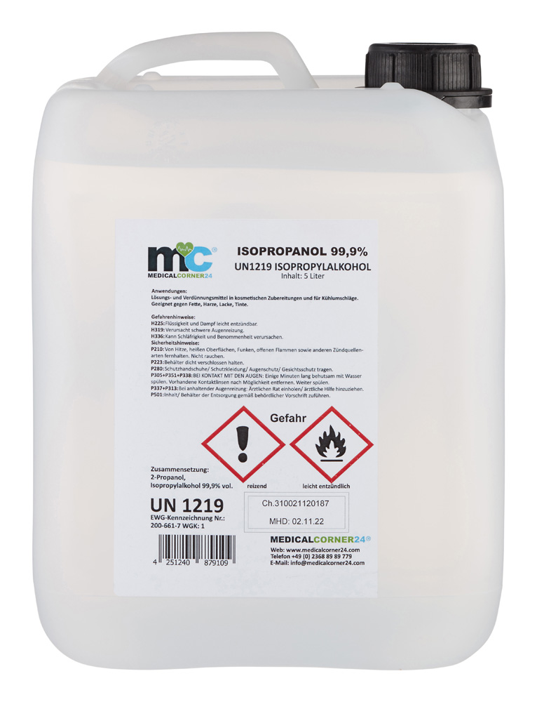 Isopropanol 99,9% isopropyl alcohol 2 x 5 litre canister