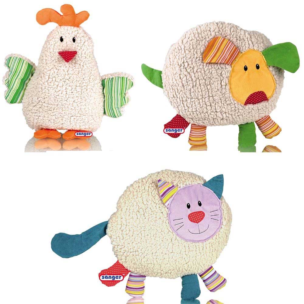 cuddly animal with 0.8 L hot water bottle, zipper, animal choice