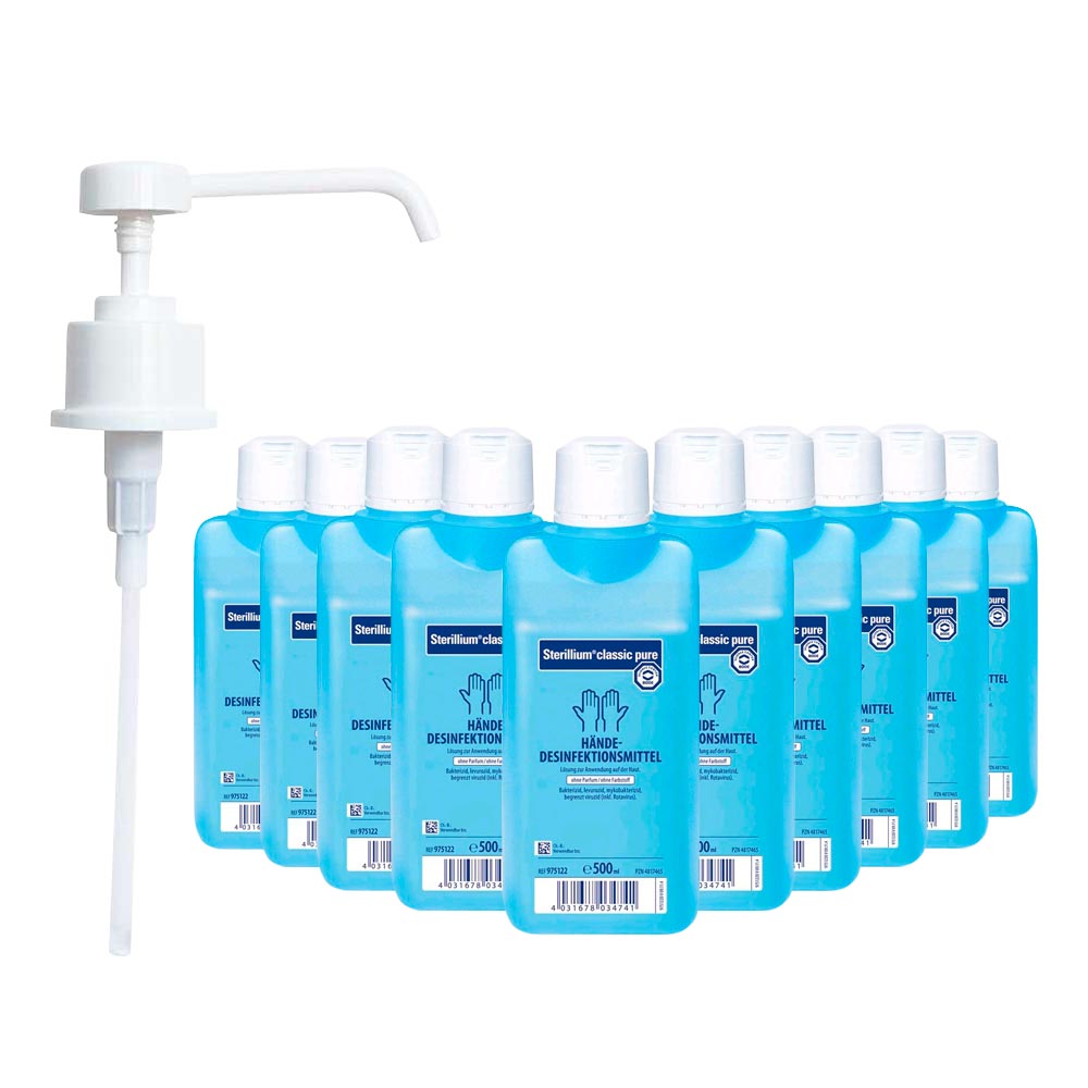 Bode Sterillium Classic Pure hand desinfection 10x 500ml, dosing pump