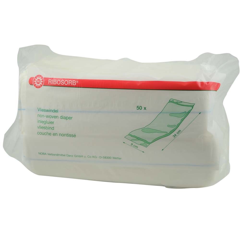 Noba nonwoven diaper RIBOSORB®, highly absorbent, 9x34 cm, 50 items