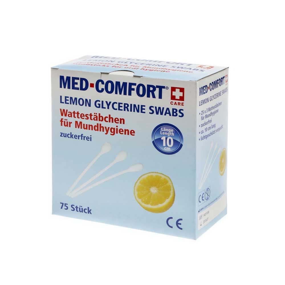 Med Comfort Lemon Oral Care Sticks, 25x 3pcs, 100mm