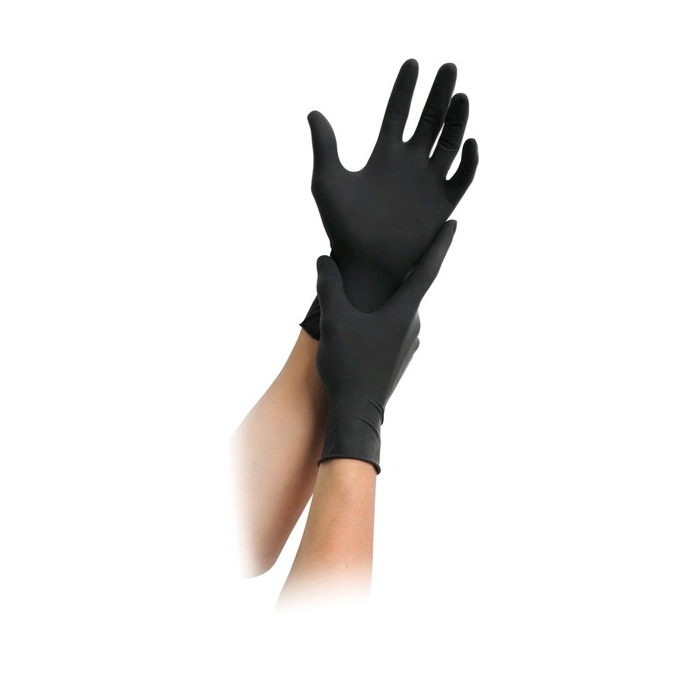 MaiMed nitrile Black Disposable gloves powder-free black, 100 items, S