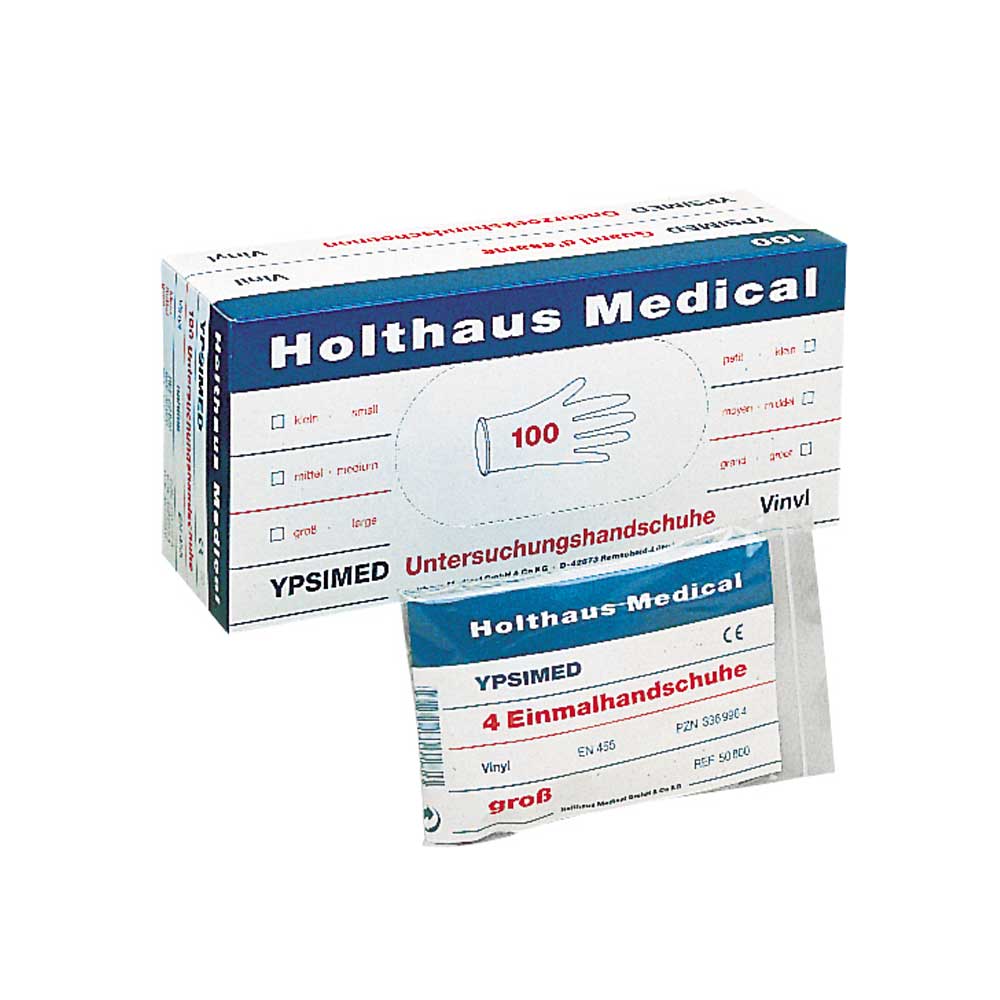 Holthaus Medical YPSIMED Vinyl Gloves, 100 pcs, M