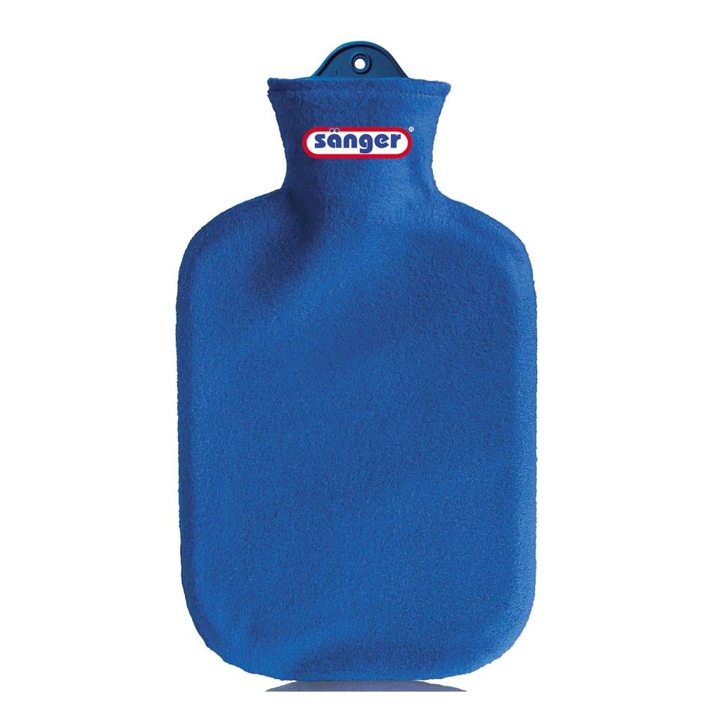 2 L Hottie with fleece-contour-cover by Sänger, blue