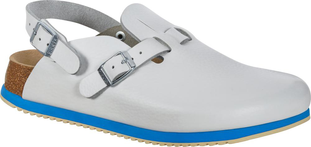 Birkenstock Kay SL soft support, super outsole, white-blue, various sizes
