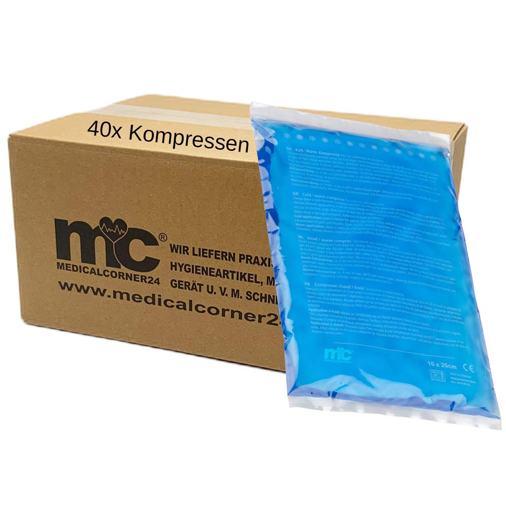 Hot and Cold Compresses, 16 x 26 cm, 40 items, individually wrapped