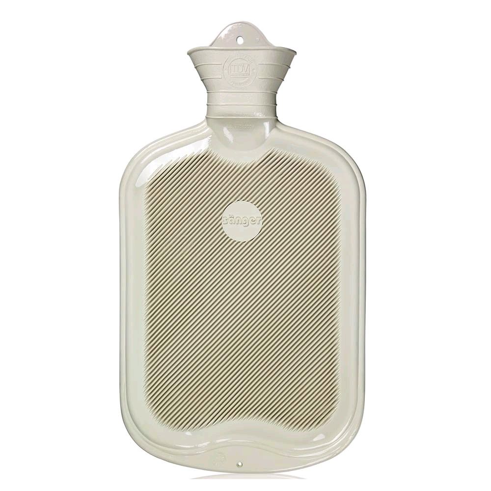 Sänger rubber hot water bottle, side fins, 2 liters, white