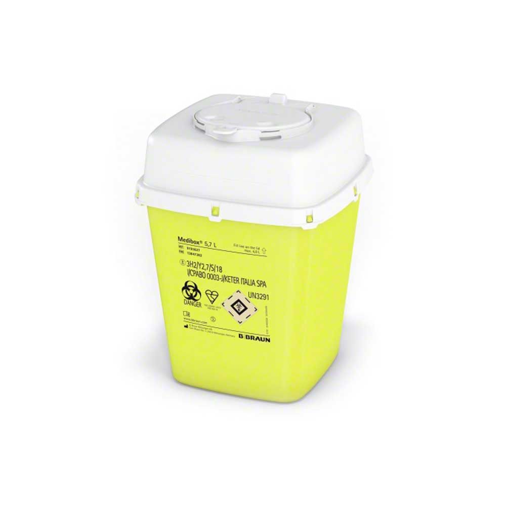 B.Braun Medibox® disposal container, yellow/white, 5,7 l