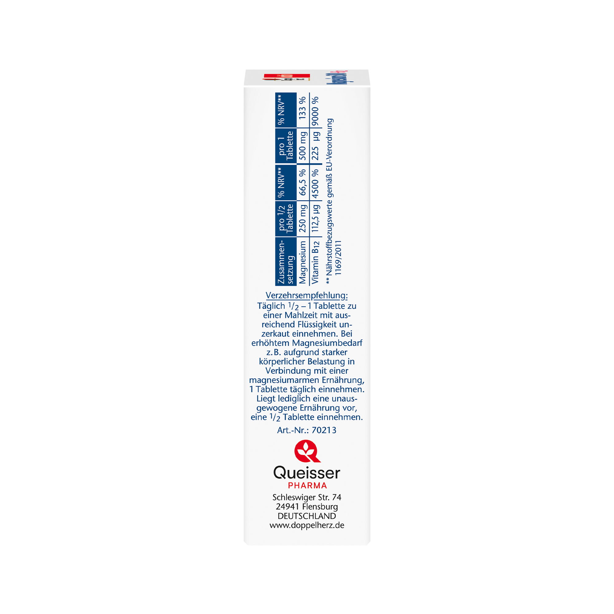 Doppelherz aktiv Magnesium 500 + B12 2-Phase Depot, 30 Tablets