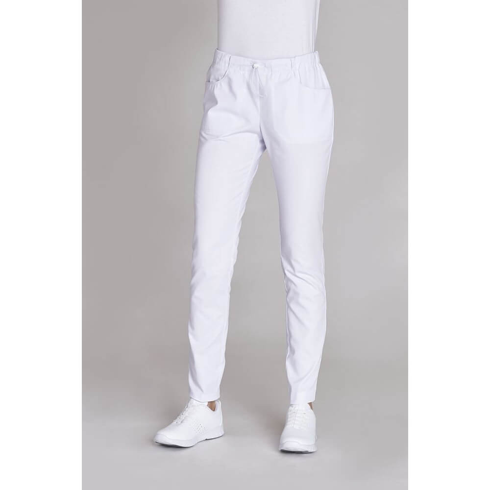Leiber trousers for ladies, 2 side & 2 back pockets, white, size 34-61
