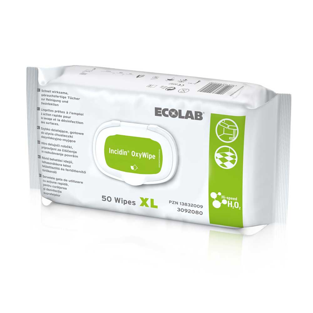 Ecolab Surface Disinfection Wipes Incidin OxyWipe, Sizes