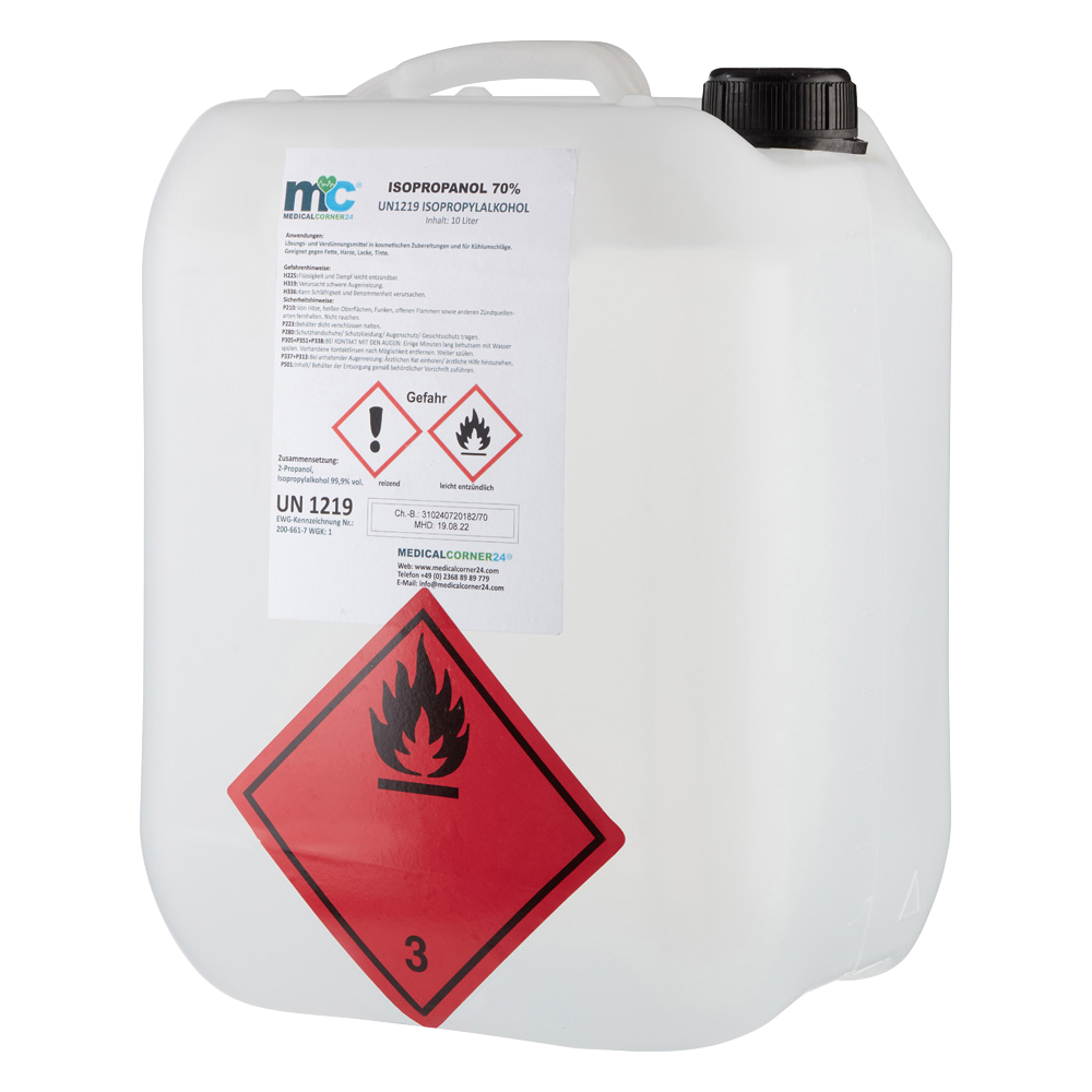 Isopropanol 70% isopropyl alcohol 10 litre canister