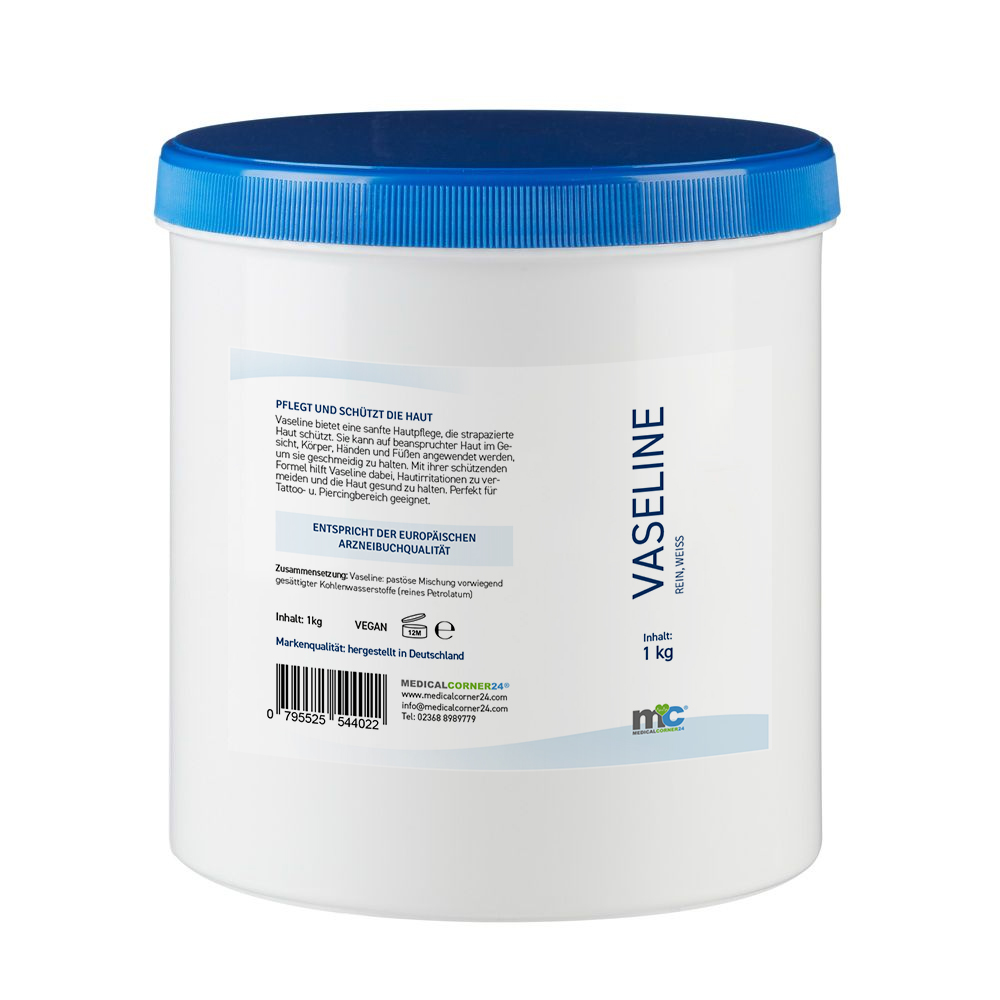 Vaseline, pure, white, for Tattoo- and Piercing area, skincare, 1kg
