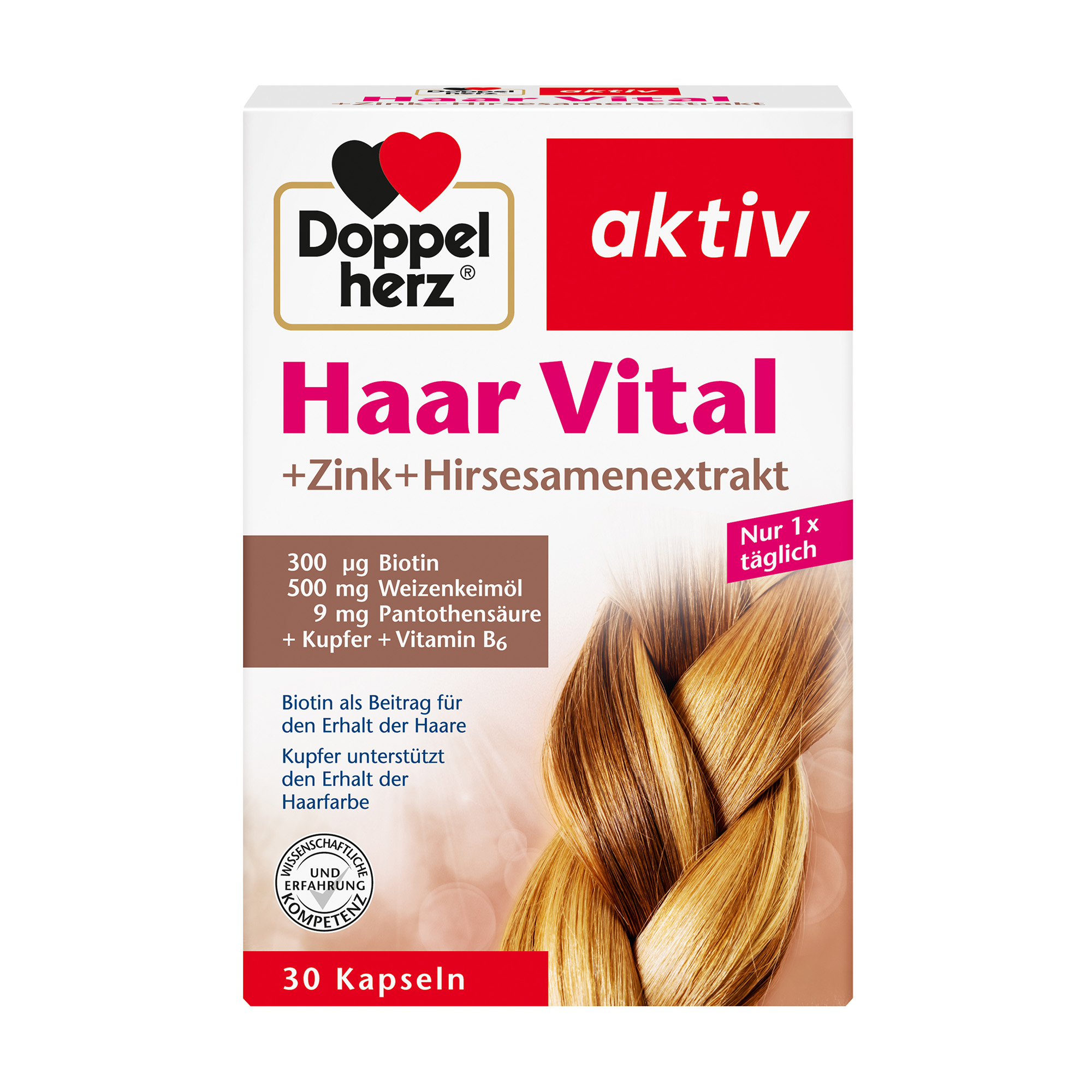 Doppelherz aktiv Vital, Zinc, Millet Extract, 30 Capsules