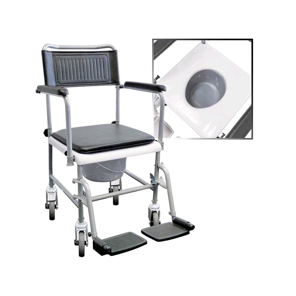 Ratiomed commode chair, standard, back, armrests, leg supports