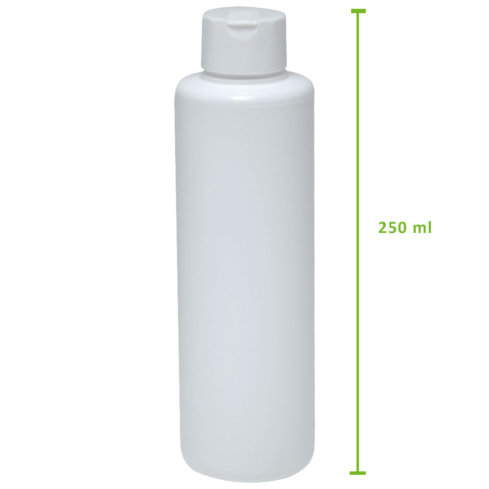 Empty Bottle with Screw Cap, 250 ml, white