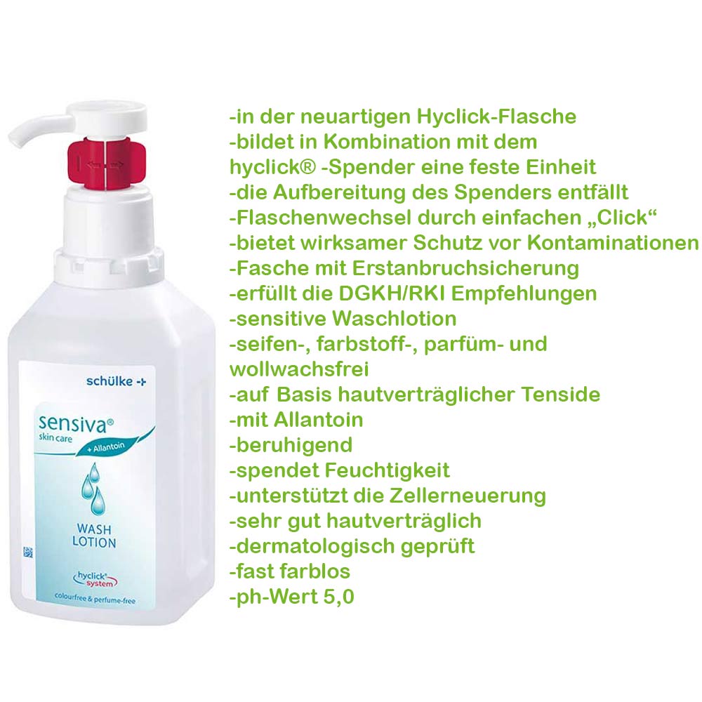 Schülke sensiva® wash lotion hyclick, soap-free, 1l