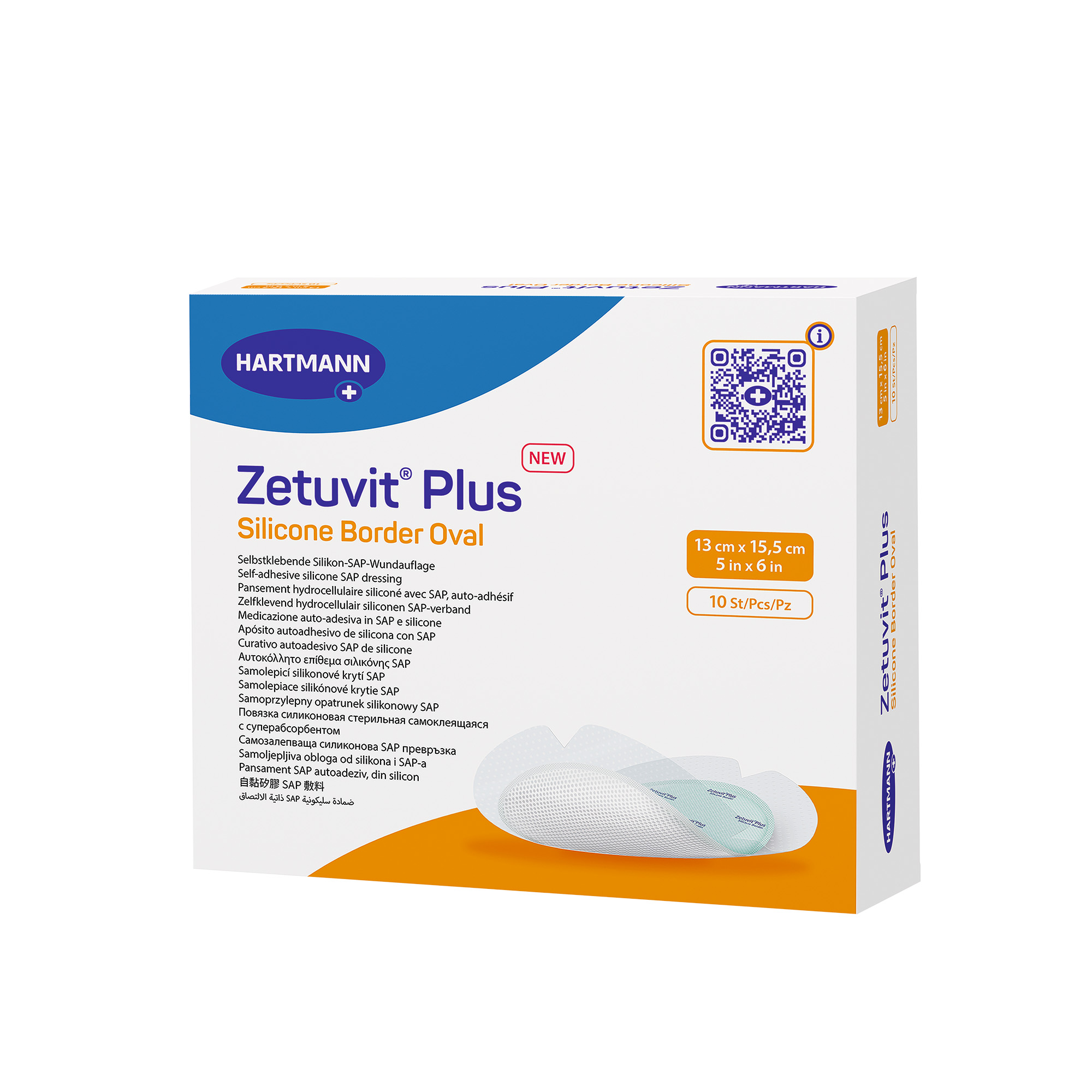 Hartmann Zetuvit® Plus Silicone Border 13 x 15 cm Oval, sterile, individually