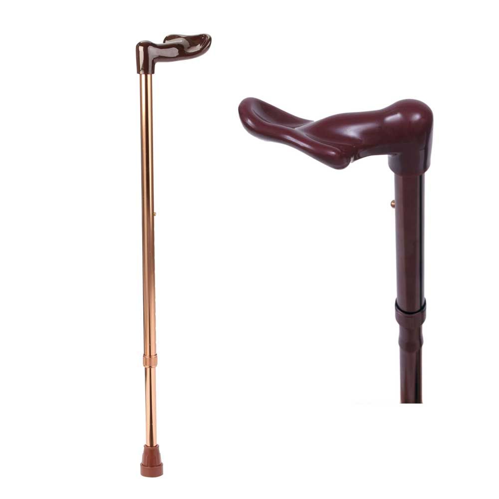 Behrend walking stick, fischer handle, adjustable, left, bronze