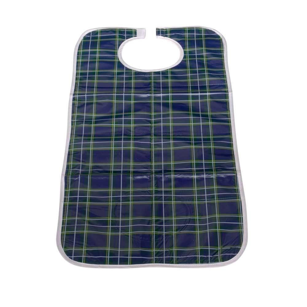 Behrend PVC bibs, lined, 45x90cm, checkered blue-green, velcro