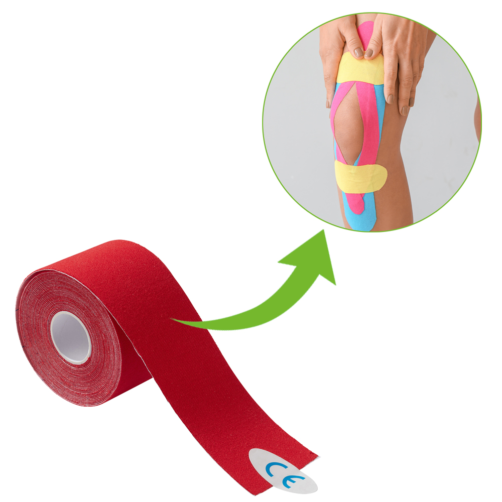 Power Kinesiology Tape, 5 cm x 5 m, 1 roll, red