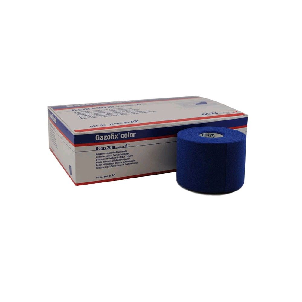 BSN Gazofix color Fixation Bandage, 1 roll, 6 cm x 20 m, blue
