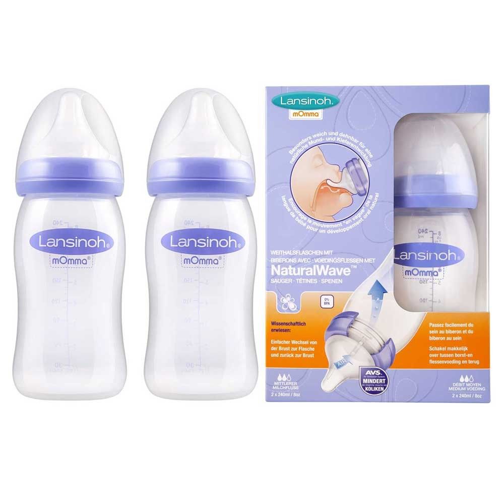 Baby set with baby bottle, fever thermometer and small hot water bottle