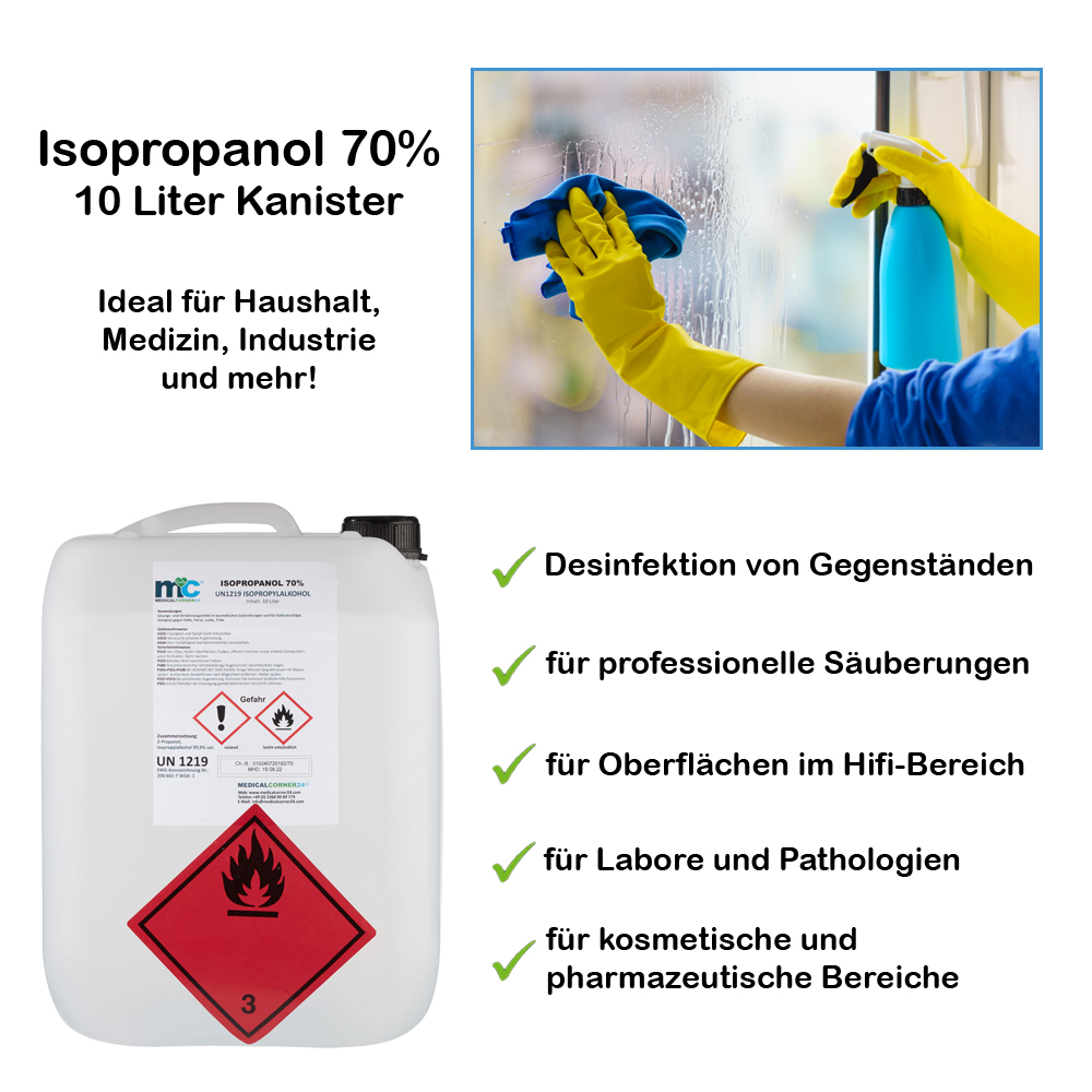 Isopropanol 70% isopropyl alcohol 2 x 10 litre canister