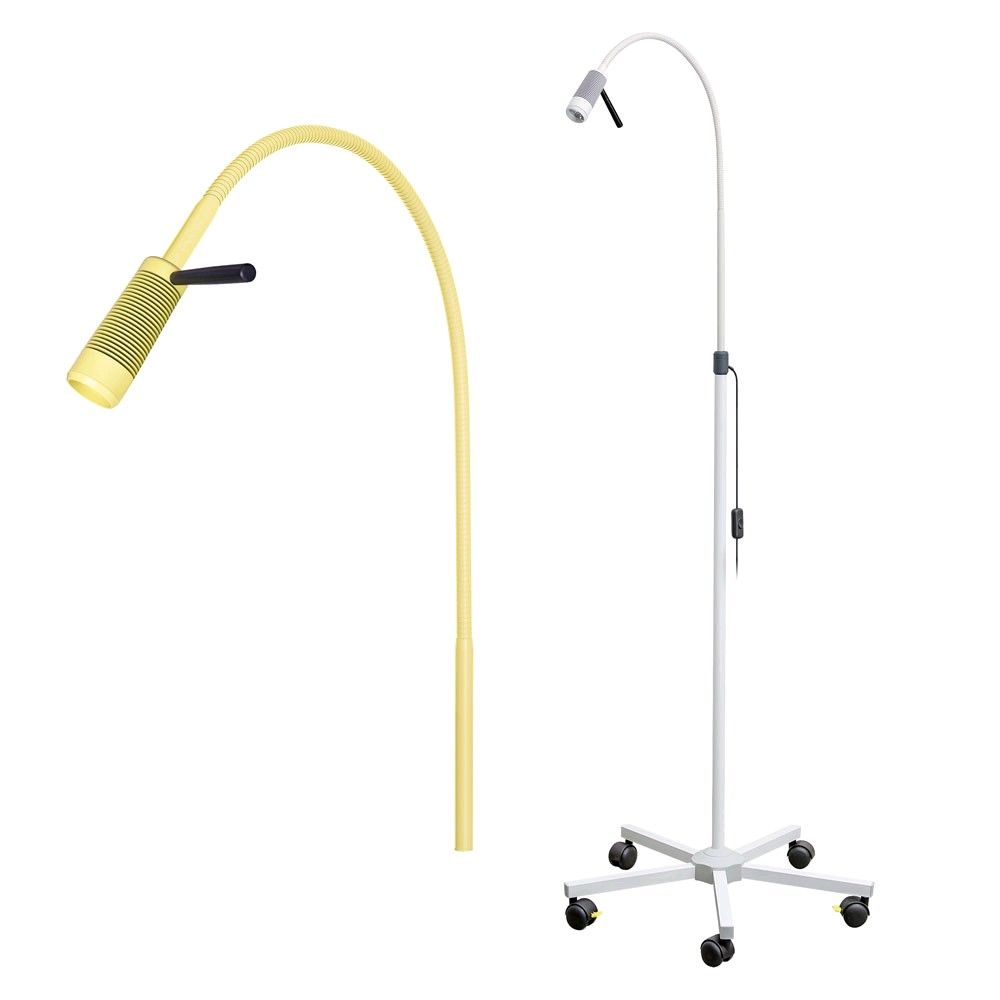 LED examination light, detachable handle, roller stand, yellow