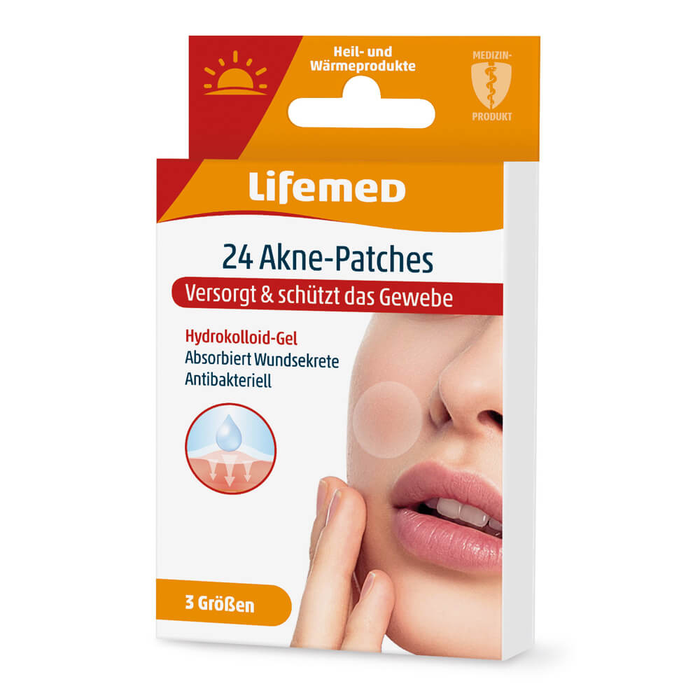 Lifemed® acne plasters, patches, transparent, 3 sizes, 24 pieces