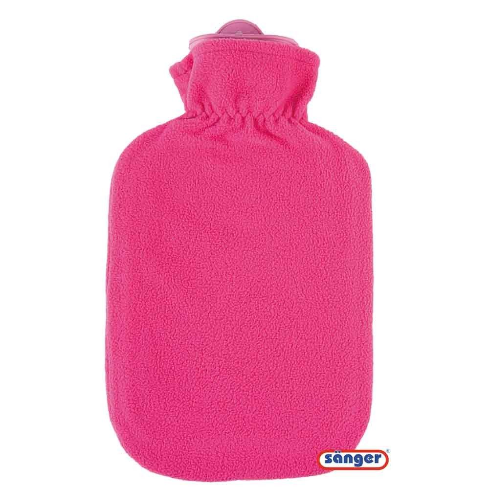 Sänger 2 Liter Hottie with fleece cover, fluffy, pink